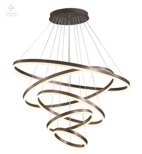 Hình Dạng Tròn Phòng Ngủ Nhôm Pendant Light Orb Đèn Vàng Hiện Đại Ring Led Vòng Tròn Chandelier