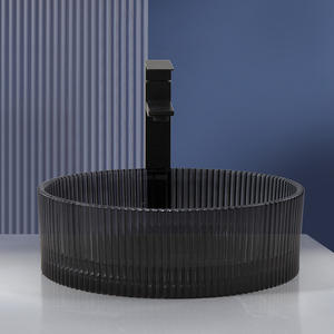 Kidoir <span class=keywords><strong>Tiktok</strong></span> Popular baño Treasure Bowl fregadero negro glaciar colorido cristal redondo arte vidrio templado lavabo a mano - Product Image 3