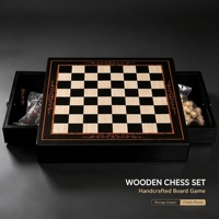 Nouvel ensemble d'échecs magnétique en bois de qualité supérieure, échecs de table en bois de haute qualité avec rangement à tiroir, jeu d'échecs éducatif, jeu de société