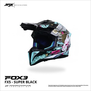 Casco de Motocross JPX Fox3 con Correa Magnética, Diseño Elegante con Motivo FX5 Super Negro para un Rendimiento Inigualable. - Product Image 6