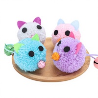 Jouet en peluche pour chat avec clochette et pompon, interactif, à mâcher, pour les dents, pour jouer en intérieur