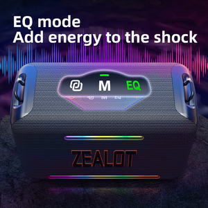 Zealot S95 Altavoz Portátil para Exteriores con Iluminación LED RGB de 120W, Sonido Estéreo y Bajos Superpotentes para Fiestas de <span class=keywords><strong>Karaoke</strong></span> - Product Image 6