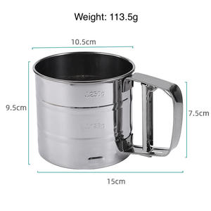 Tamizador <span class=keywords><strong>de</strong></span> Harina Semiautomático <span class=keywords><strong>de</strong></span> Acero Inoxidable, Taza Filtradora <span class=keywords><strong>de</strong></span> Polvo Manual para Repostería, Herramientas y Accesorios <span class=keywords><strong>de</strong></span> Cocina - Product Image 6