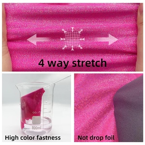 Kostenloses Muster Holografischer Glänzender Metallischer Folienstoff 4-Wege-Stretch Nylon-Spandex-Stoff für Bademode Party Skating Performance-Kleidung - Product Image 3