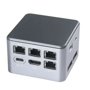 Piesia Mini Desktop Pc Intel Jasper Lake N5105/N6005 4 * Lan4KディスプレイTFカードNuc Pc 4 LANLinux Officeミニコンピューターケース