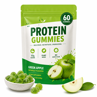 Gummies végétales riches en protéines sans sucre pour adultes, saveur pomme naturelle, véganes, pour la récupération sportive, certifiées GMP, 2 capsules