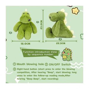 Noir Labrador personnalisé parlant anxiété barbu <span class=keywords><strong>Collie</strong></span> assis cheval jouets vert dinosaure chine Ai interactif en peluche jouet - Product Image 4