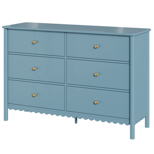 Vente en gros d'usine de <span class=keywords><strong>commode</strong></span> double à 6 tiroirs avec peinture bleue avec pied en bois massif pour enfants - Product Image 1