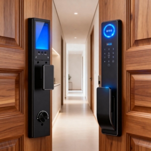 Meilleur rapport qualité-prix : Serrure de porte intelligente avec application Tuya, caméra WiFi, <span class=keywords><strong>reconnaissance</strong></span> d'empreintes digitales et faciale, commande <span class=keywords><strong>vocale</strong></span> IA pour portes métalliques/bois - Product Image 6