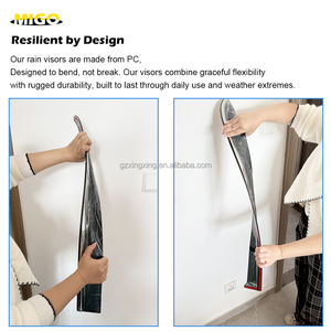 Deflettore Vento per Auto in PC Anti-ingiallimento Stampato a Iniezione per <span class=keywords><strong>Citroen</strong></span> <span class=keywords><strong>C3</strong></span> XR 2015 Senza Foratura Nero Fumé - Product Image 3