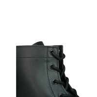 Bottines tactiques en cuir noir pleine fleur personnalisables avec fermeture éclair latérale