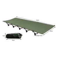 Lit de camping pliable compact, léger et portable, taille simple, lit d'extérieur en tissu Oxford 600D, lit de camp