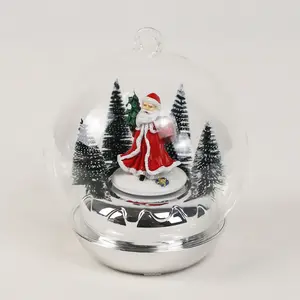 批发自制玻璃吹球优雅圣诞音乐旋转球摆件装饰球礼物工艺品供应商