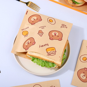 Papel para Envolver Sándwiches de Desayuno, Sin Pliegues, Resistente al Aceite, Apto para Alimentos, Bolsa Triangular para Empacar Hamburguesas y Panqueques, Uso Doméstico - Product Image 4