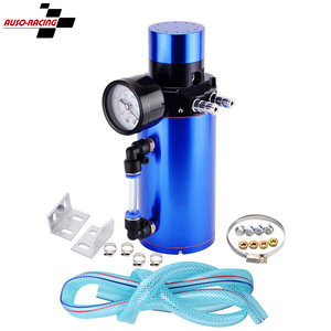 Tanque de Captación de Aceite Auso-Racing de Aleación de Aluminio con Manómetro Azul para Modificación de Motor de Automóvil - Product Image 1