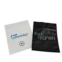 Sacs d'emballage en Mylar personnalisés pour aligneurs dentaires transparents à domicile avec fermeture éclair réutilisable, sacs plats pour aligneurs transparents