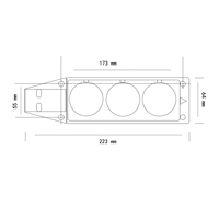 Prise de courant universelle 3 voies Schuko avec couvercle, étanche pour extérieur, indice de protection IP54, 16A, anti-poussière, prise industrielle