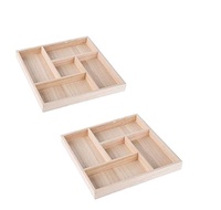 Plateau en bois personnalisé avec 5 sections pour le tri, le service et l'emballage de noix, plateau sectionnel
