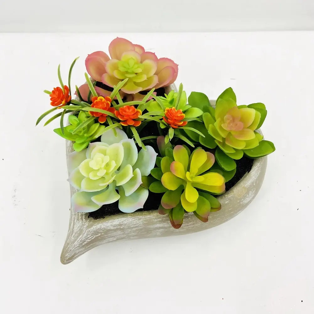 Vente en gros d'ornements de jardin fournitures de décoration extérieure pour la maison plantes succulentes vertes artificielles bonsaï