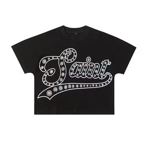 Camisetas de lujo de alta calidad para hombre, camisetas gráficas impresas Y2K de algodón 100%, ropa de calle, camisetas recortadas cuadradas para hombre - Product Image 6