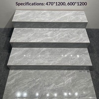 Carreaux de porcelaine monobloc antibactériens et antidérapants pour marches d'escalier, finition dorée intégrale, bords arrondis, pour murs intérieurs