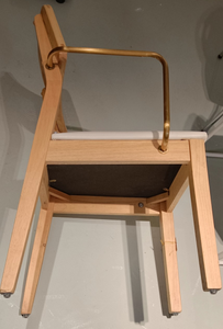 Luxury Modern Solid Ash Wood Dining <b>Chair</b> with Natural <b>Cane</b> Back & Gold Metal Arms | Commercial Restaurant <b>Chair</b> - Product Image 6