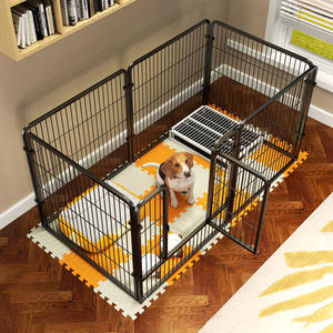 Hondenhek, breed hondenhek, vrijstaand hondenkennel voor huis, oefenren, hondenren, makkelijk te installeren, hondenhek voor binnen - Product Image 1