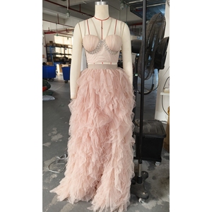 <span class=keywords><strong>Abito</strong></span> da Sera <span class=keywords><strong>Lungo</strong></span> da Ballo in <span class=keywords><strong>Organza</strong></span> di Lusso per Donna con Corpetto Crop Top e Schiena Scoperta - Product Image 6