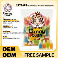 (CandyQueen Sweets) Dulces al por mayor con etiquetas personalizadas Halal/Kosher, caramelos de cera con forma de botella de fruta, exóticos y de calidad alimentaria