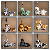 Pendentif en peluche animal réaliste avec logo personnalisé, nouveau style, breloque de sac à dos, jouet réconfortant, figurine en polyester et coton PP