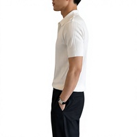 Kaos Polo Pria Bergaris _ Kaos polo slim fit untuk pemakaian kasual Kaos Rajut Bergaris Atasan Pria katun premium kaos polo pria koleksi baru