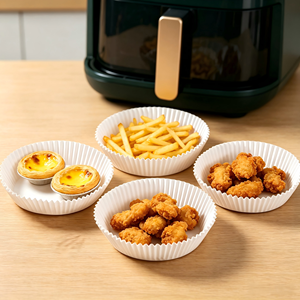 Papier sulfurisé carré avec poignée pour friteuse à air, imprimable sur une face, en silicone, résistant à l'huile pour la cuisson et la pâtisserie - Product Image 6