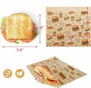Wholesale Flat Sharp Bottom Kraft <b>Paper</b> <b>Bag</b> Folding Waxed Lining for Fried Chicken Food Greaseproof - Product Image 2