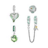 Pendentif papillon vert en argent sterling 925, breloques abeille et marguerite, compatibles avec bracelet original, collier DIY, bijoux en argent, cadeau