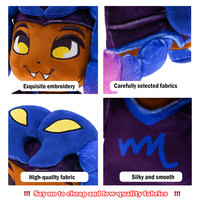 Peluche Scorpion du Zodiaque en Coton Écologique Personnalisée OEM ODM, Poupée en Peluche Personnage Scorpion de Dessin Animé à Tresses Violettes Dégradées