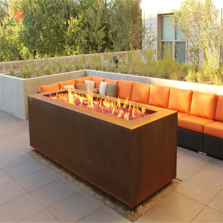 आग गड्ढे corten स्टील के गिलास आउटडोर आग गड्ढे firepit टेबल गैस corten स्टील अनुकूलित आउटडोर corten स्टील आग गड्ढे