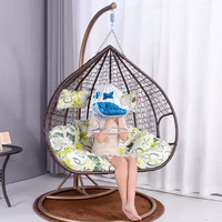 Fauteuil suspendu en rotin de haute qualité pour jardin et terrasse, chaise œuf moderne avec support métallique, canapé en rotin, panier suspendu