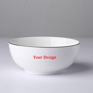 Tazones de Porcelana para Cereal con Logotipo Personalizado para Restaurante, Tazones para <span class=keywords><strong>Sopa</strong></span> de 6 Pulgadas, Juego de Vajilla para Bodas y Fiestas, Diseño Personalizado, Estilo Americano, en Stock - Product Image 1