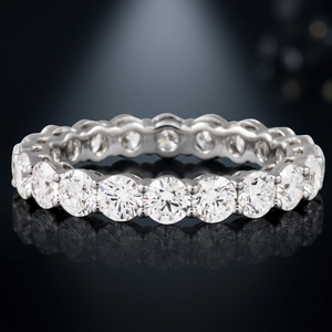 2.35 Carat Round Lab Diamond Eternity Band Wedding <b>Ring</b> with E-F Color/VS Clarity for Women - Product Image 3