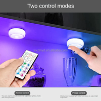 Lampe LED blanche intelligente à télécommande pour armoire, alimentée par piles, veilleuse à intensité variable pour cuisine, placard, couloir, escalier
