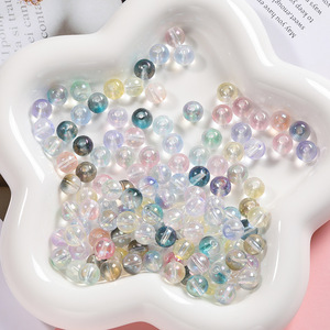 Dreamy Glass Transparent Colored Beads 4-8mm Round Loose Beads For Bracelet Making <b>Crystal</b> Lampwork Glass Jewelry Accessories - Product Image 1