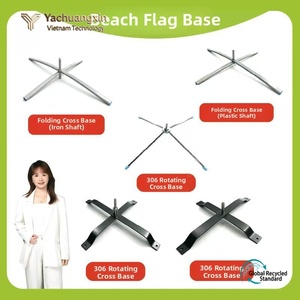 Beach flag base - <b>plug</b>-in foot <b>nail</b> cross water injection base, lightbox iron plate base - Product Image 4