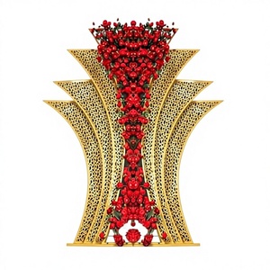 Golden Mirror Metal <b>Wedding</b> <b>Backdrop</b>-Modern Elegant Vintage Design Customizable Size & Color Luxurious Metal Panels and <b>Stands</b> - Product Image 1