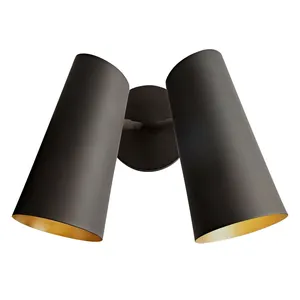 Metal Shade Double Wall Sconce Room Hotel Bedroom Bedside Nordic Modern Wall Lamp