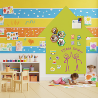 Tableau Blanc Interactif Magnétique UCI Art Déco Étanche pour Enfants, Autocollant Mural Réutilisable Effaçable pour Maternelle