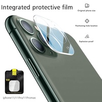 Verre d'appareil photo de téléphone portable 3D couverture complète objectif de caméra transparent clair pour iphone 11 12 13 14 pro max plus