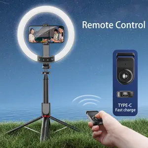 P225-Q 10-дюймовый световой видеоблог для фотосъемки селфи с дистанционным управлением светодиодный кольцевой светильник со штативом для Tiktok