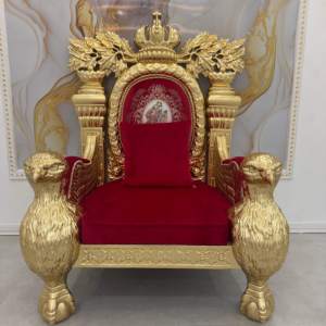 <span class=keywords><strong>Chaise</strong></span> d'hôtel de style européen, antique française, sculptée, avec cadre en chêne et rembourrage en éponge, modèle Aigle pour la Famille Royale - Product Image 3
