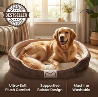 Lit pour chien en peluche super doux, ensemble de 3 pièces, luxe, imprimé en sérigraphie, fond antidérapant, lavable, pour chiens