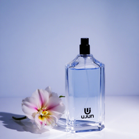 Chine usine directe 100ml bouteilles de parfum en forme de rectangle conception personnalisée bouteille en verre noir avec bouchon noir pompe pulvérisateur parfum
